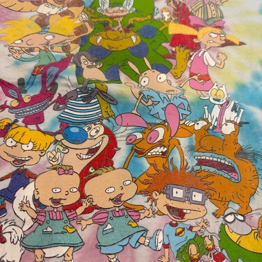 Nickelodeon Tie Dye T Shirt Adult Size L Rugrats Ren & Stimpy Hey Arnold 90s Y2K - Picture 8 of 8